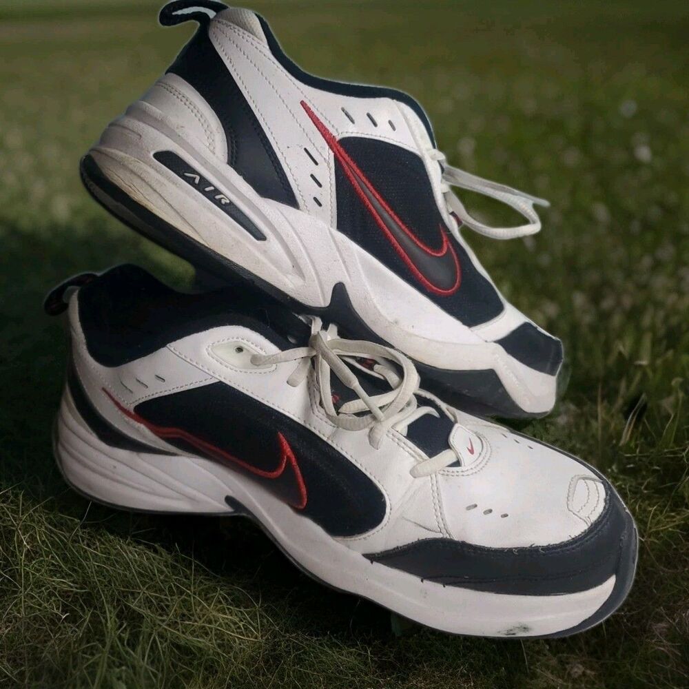 Nike Air Monarch IV Mens Training Shoes Sz 12 White Leather 416355-101